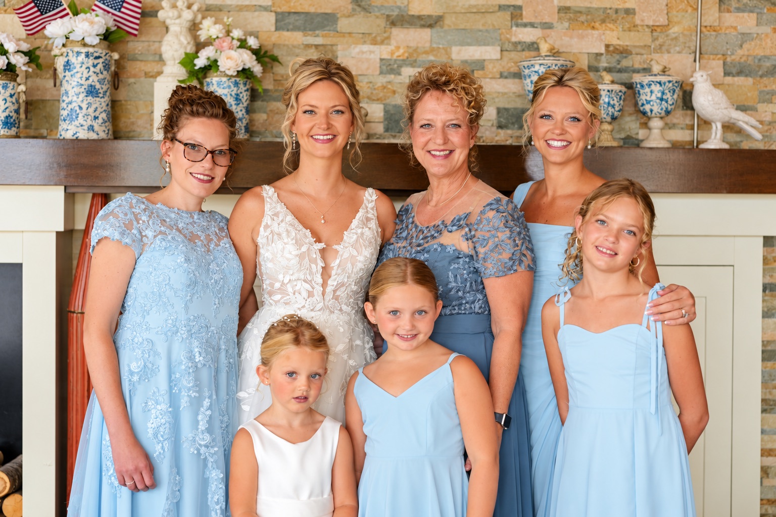 Jaci with her bridal party in Watertown, Upstate New York
