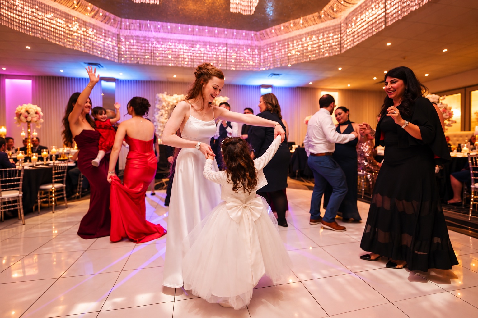 Jenna dancing with the flower girl