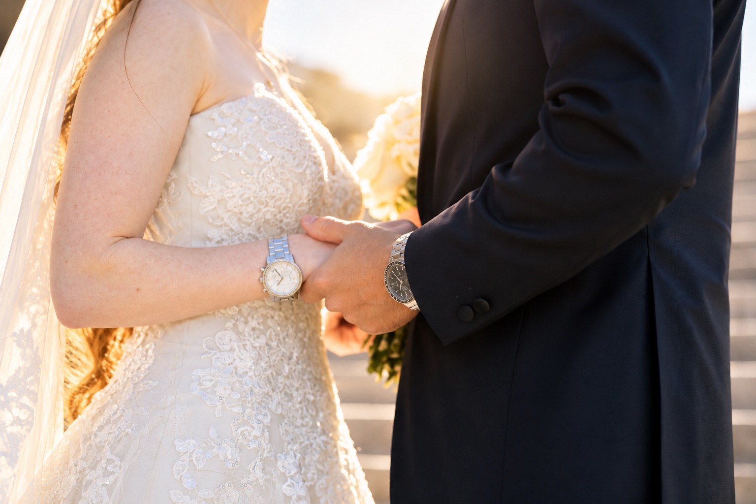 Jenna and Pouya holding hands
