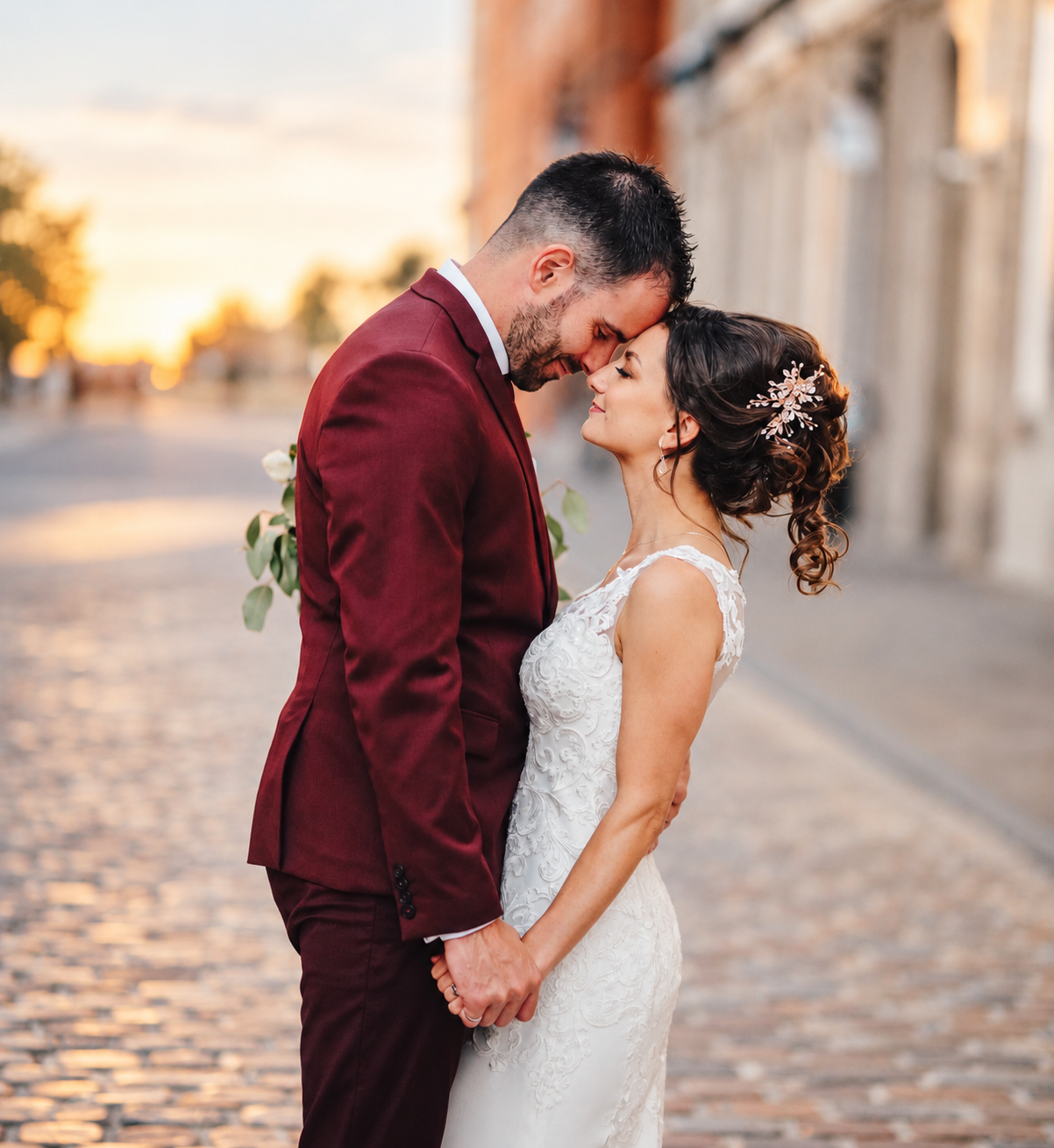 Kristine and Kenneth at sunset in Old Montreal