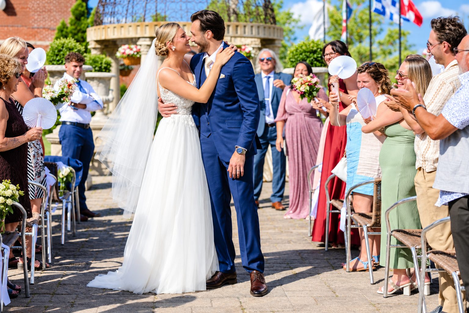 Laurie and Shadi celebrating in the aisle