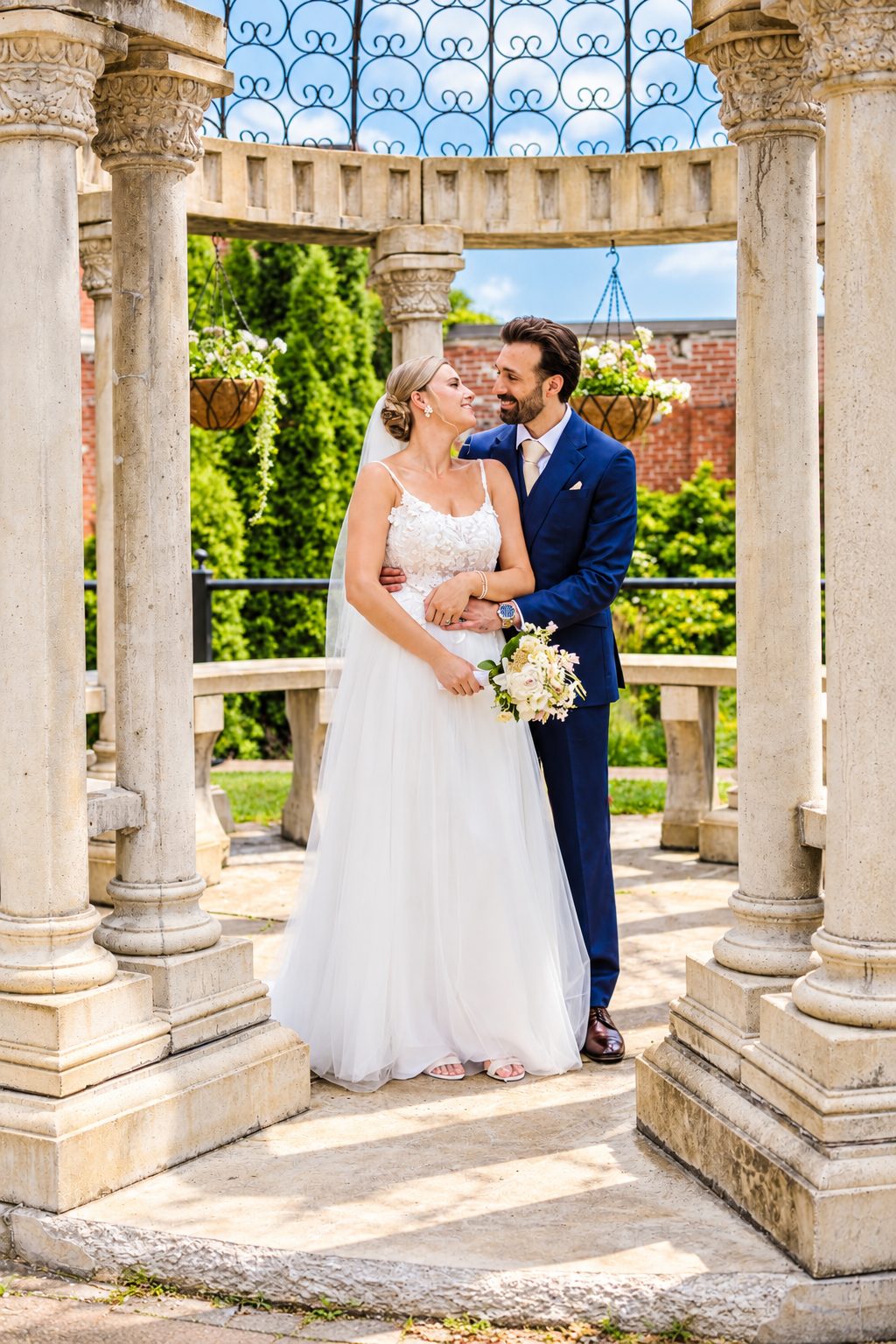 Laurie and Shadi under the gazebo