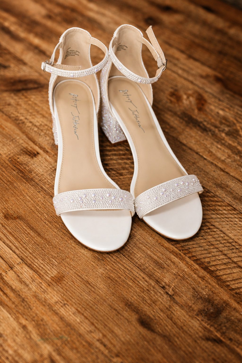 Laurie's sparkling bridal heels