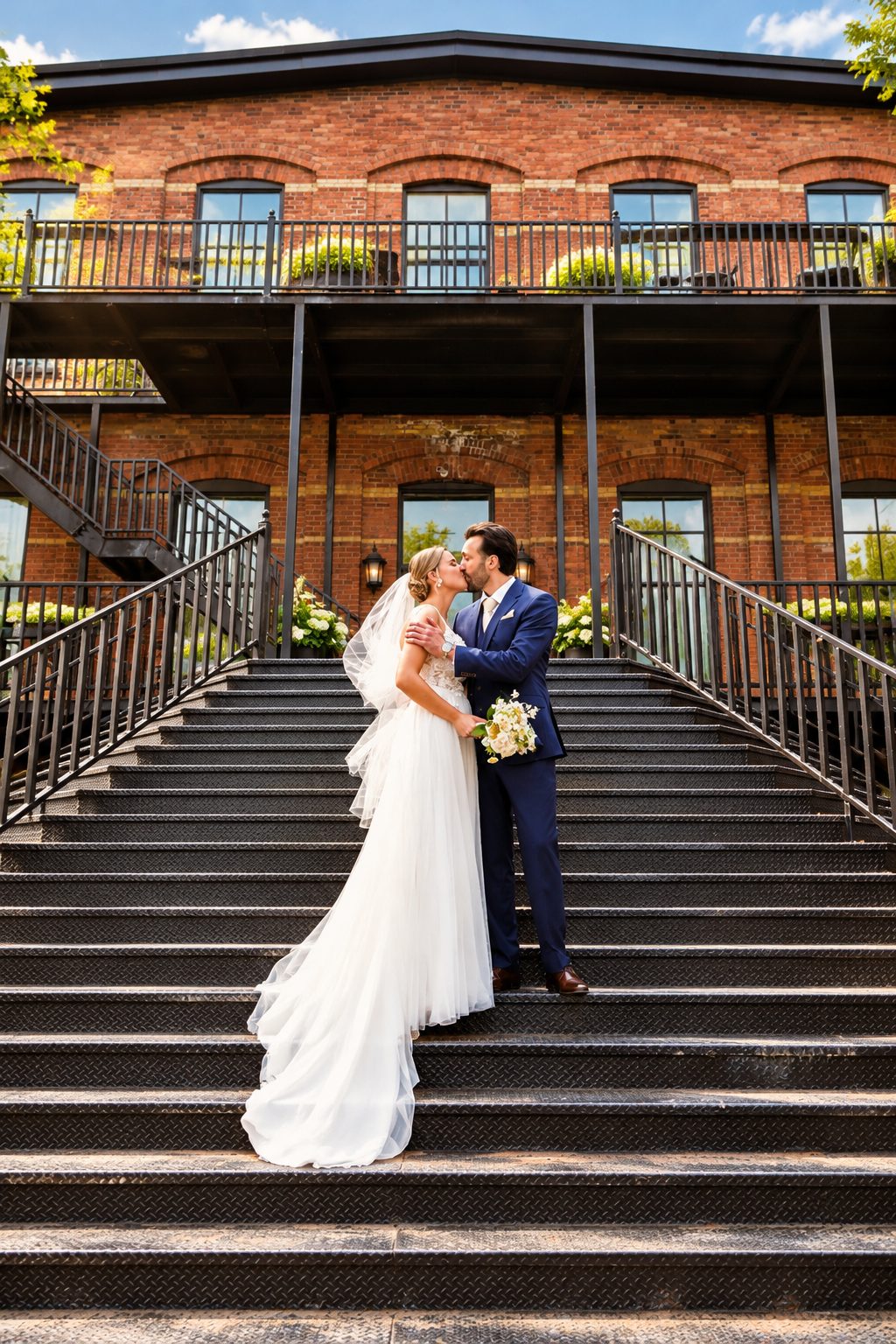 Laurie and Shadi kissing on the staircase