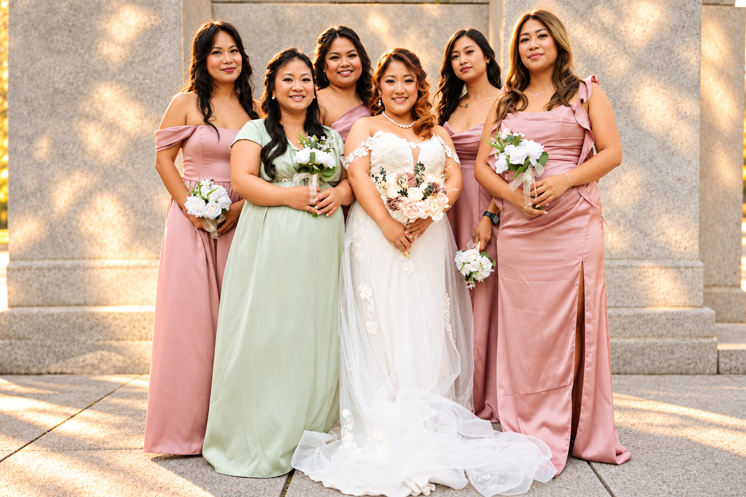 Mae with her bridesmaids