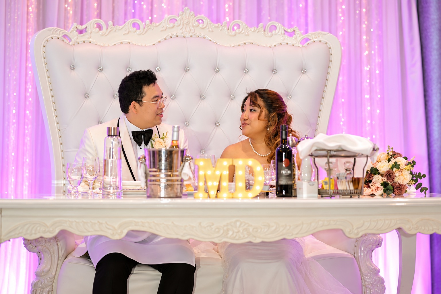 Mae and Daryl at their sweetheart table