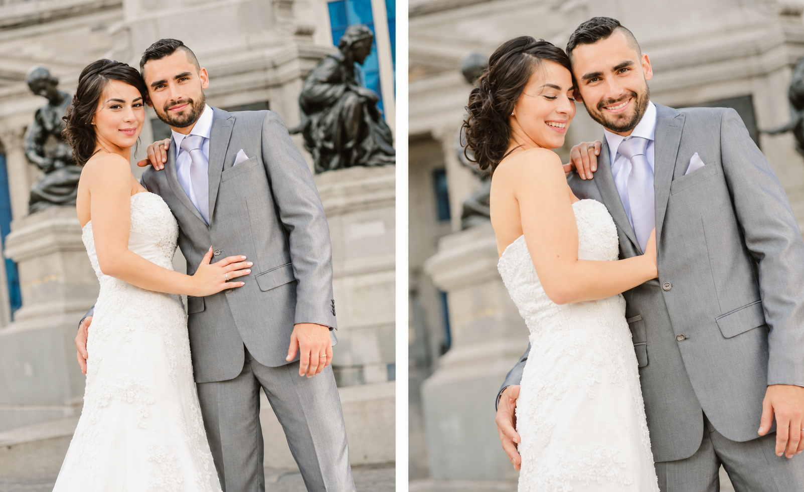 Sara and Kevin portraits by the monument